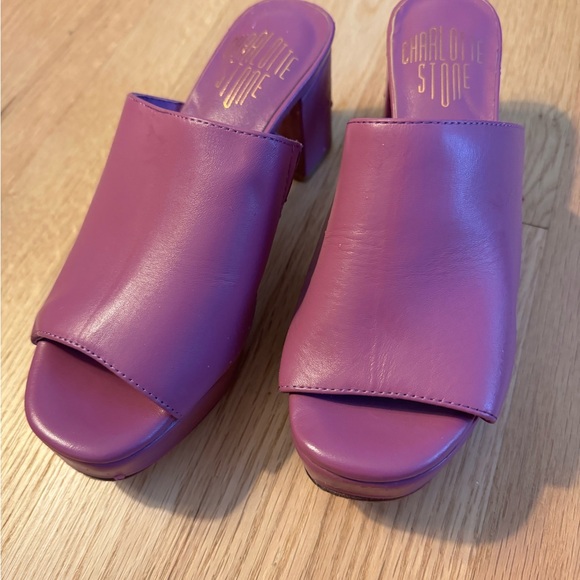 Cute purple boho platform mules - Picture 4 of 6